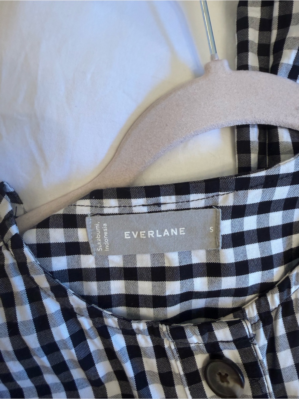 Everlane Black and White Gingham Tiered Midi Dress - Picture 5 of 7